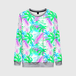 Свитшот женский Palm green light blue, цвет: 3D-меланж