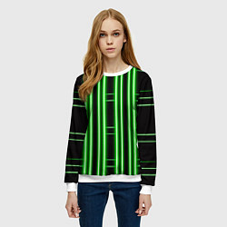 Свитшот женский Neon green, цвет: 3D-белый — фото 2