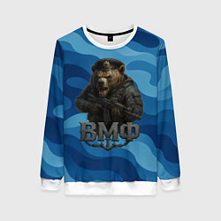 Свитшот женский ВМФ медведь, цвет: 3D-белый