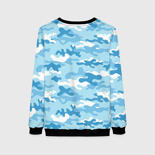 Женский свитшот Волк с красными глазами ВМФ / 3D-Черный – фото 2