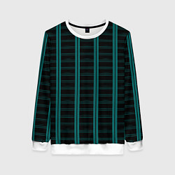 Свитшот женский Color blue dark stripe, цвет: 3D-белый