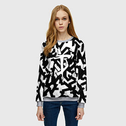 Свитшот женский Doom x half life pattern, цвет: 3D-меланж — фото 2