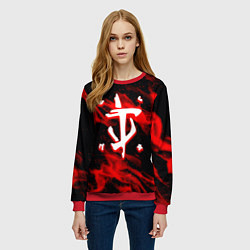 Свитшот женский Doom красный огонь марса, цвет: 3D-красный — фото 2