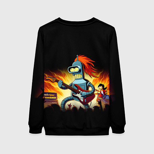 Женский свитшот Bender is a hard rock guitarist - Futurama / 3D-Черный – фото 2