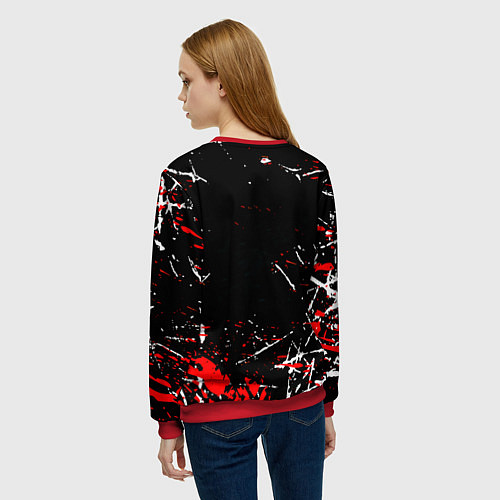 Женский свитшот Doom краски штрихи / 3D-Красный – фото 4