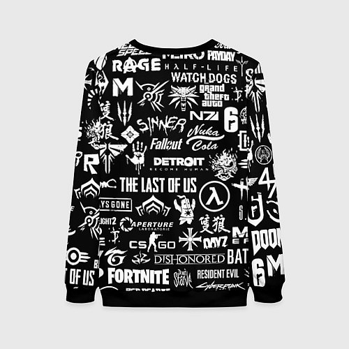 Женский свитшот Doom логотипы всех игр / 3D-Черный – фото 2