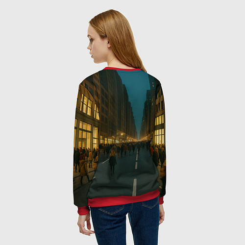 Женский свитшот Ла Вака Сатурно Сатурнита мем / 3D-Красный – фото 4