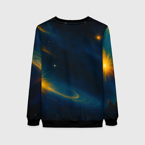 Женский свитшот Пространство Вселенной / 3D-Черный – фото 2