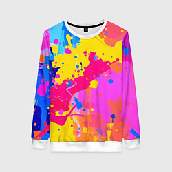 Женский свитшот Яркие пятна акриловой краски на стене