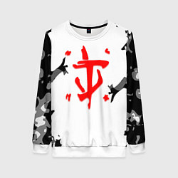 Женский свитшот Doom лого камуфляж текстура