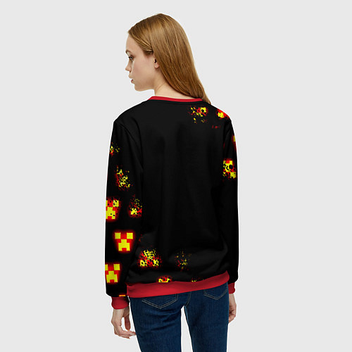 Женский свитшот Doom x minecraft / 3D-Красный – фото 4