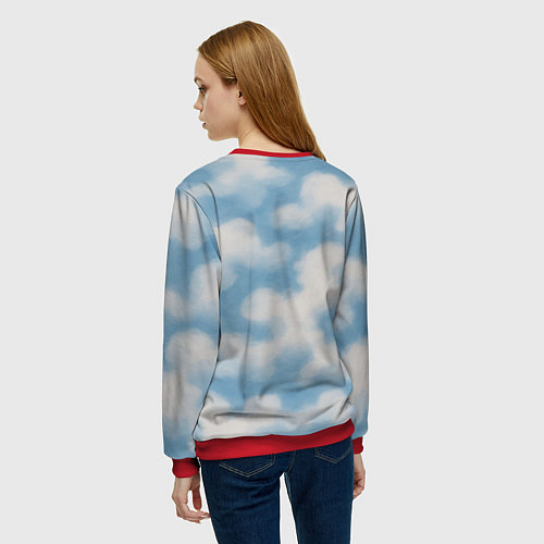 Женский свитшот Рожден для неба - орел ВДВ / 3D-Красный – фото 4