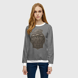 Свитшот женский Гвардия ВДВ стиль медали, цвет: 3D-белый — фото 2