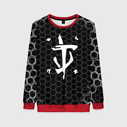 Свитшот женский Doom соты текстура, цвет: 3D-красный