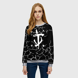 Свитшот женский Doom трещины текстура, цвет: 3D-меланж — фото 2