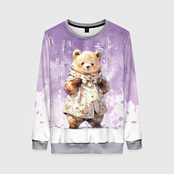 Свитшот женский Умилительный мишка, цвет: 3D-меланж