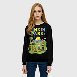 Свитшот женский Linkin Park, мультяшный стиль, цвет: 3D-черный — фото 2