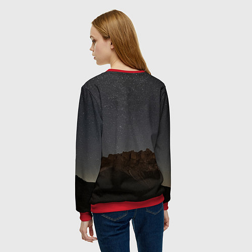 Женский свитшот Массив Метеген под звездами / 3D-Красный – фото 4