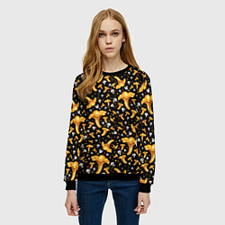 Свитшот женский Грибной дождик, цвет: 3D-черный — фото 2
