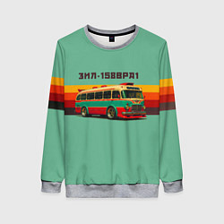 Женский свитшот Ретро автобус ЗИЛ 158ВРА1 поп-арт