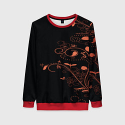 Свитшот женский Китайский орнамент, цвет: 3D-красный