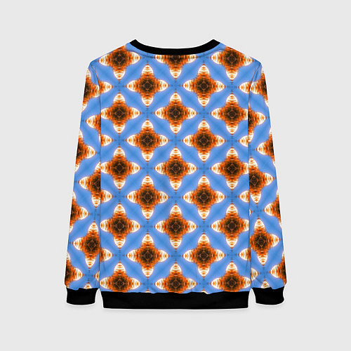 Женский свитшот Калейдоскоп на голубом фоне / 3D-Черный – фото 2