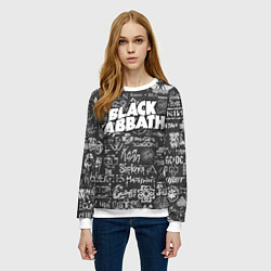 Свитшот женский Black Sabbath pattern, цвет: 3D-белый — фото 2