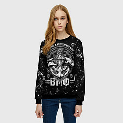 Свитшот женский ВМФ в стиле потертостей, цвет: 3D-черный — фото 2