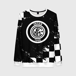 Свитшот женский Inter клетка краски, цвет: 3D-белый