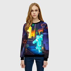 Свитшот женский Майнкрафт - рейд в подземелье, цвет: 3D-черный — фото 2