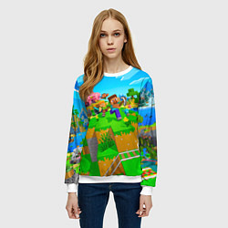 Свитшот женский Майнкрафт - на встречу приключениям, цвет: 3D-белый — фото 2