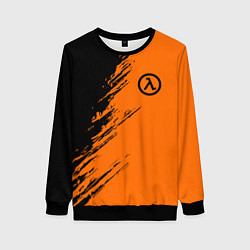 Свитшот женский Half Life - black and orange, цвет: 3D-черный