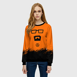 Свитшот женский Халф лайф - фримен, цвет: 3D-черный — фото 2