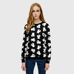 Свитшот женский Annoying dog pattern - Undertale, цвет: 3D-черный — фото 2