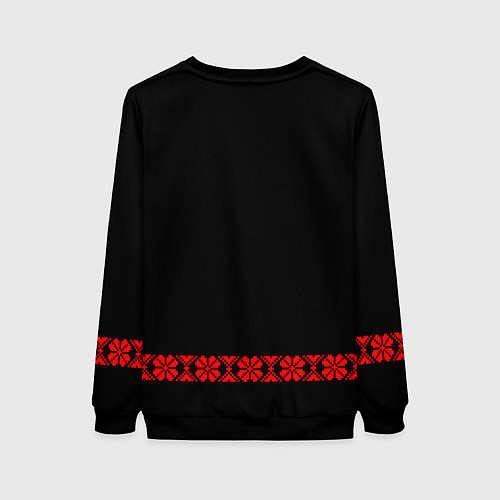 Женский свитшот Вышиванка народная русская / 3D-Черный – фото 2