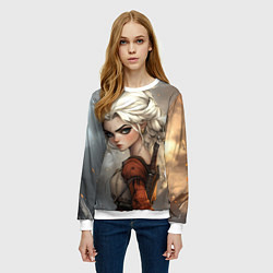 Свитшот женский Цири в мультяшном стиле, цвет: 3D-белый — фото 2