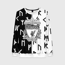Свитшот женский Liverpool символы текстура, цвет: 3D-белый