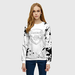 Свитшот женский Arsenal брызги красок, цвет: 3D-белый — фото 2