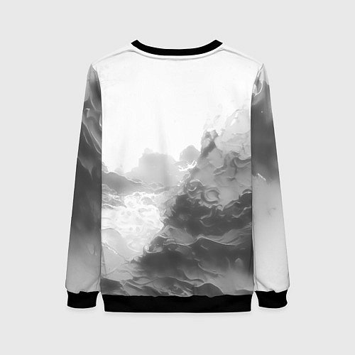 Женский свитшот Geely на сером абстрактном фоне / 3D-Черный – фото 2
