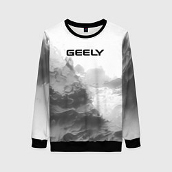 Свитшот женский Geely на сером абстрактном фоне, цвет: 3D-черный