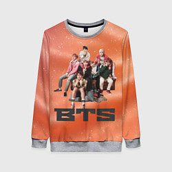 Свитшот женский BTS фотка на диване, цвет: 3D-меланж