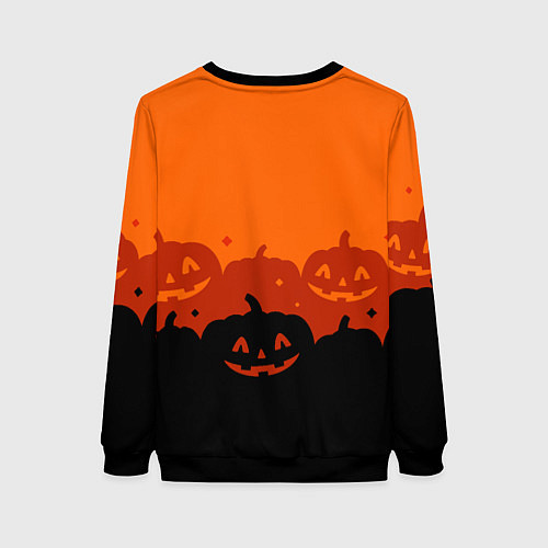 Женский свитшот Хэллоуин счастливые тыквы / 3D-Черный – фото 2