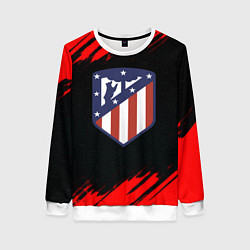 Свитшот женский Атлетико Мадрид красные краски, цвет: 3D-белый