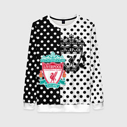 Женский свитшот Liverpool черно белые точки