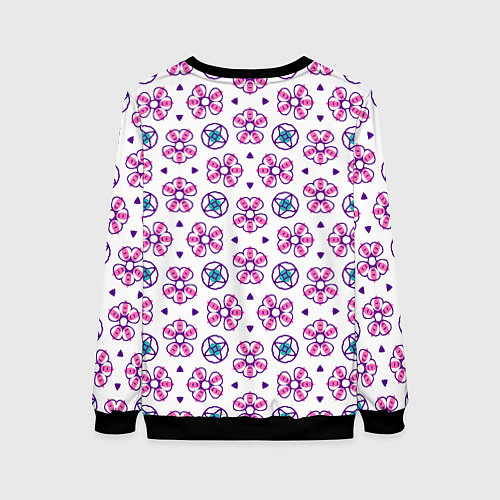 Женский свитшот Паттерн из абстрактных цветов / 3D-Черный – фото 2