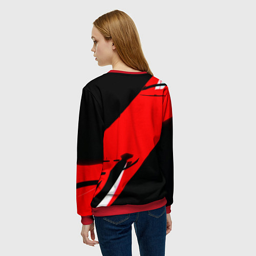 Женский свитшот Арсенал геометрия полосы краски / 3D-Красный – фото 4