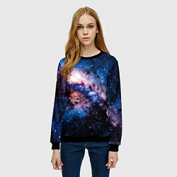 Свитшот женский Фантастический космос звёзды и туманности, цвет: 3D-черный — фото 2