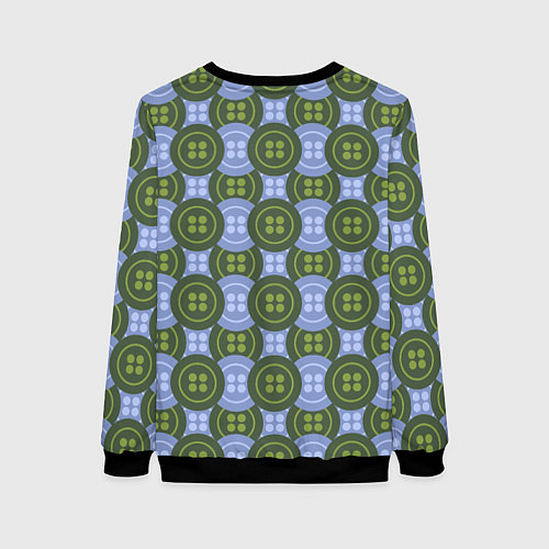 Женский свитшот Зеленые и синие пуговицы / 3D-Черный – фото 2