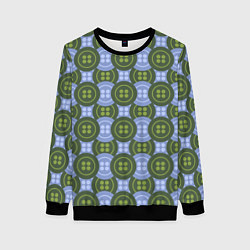 Женский свитшот Зеленые и синие пуговицы