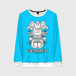 Свитшот женский Тоторо аниме, цвет: 3D-белый